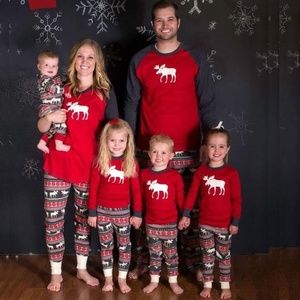 2 adult + 1 baby Christmas Family Pajamas PJ set